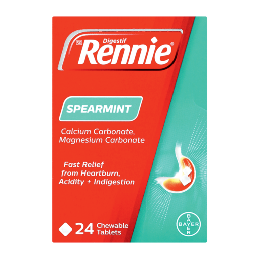 Rennie Digestif Spearmint Flavoured Antacid Chewable Tablets 24 Pack