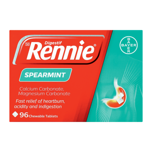 Rennie Digestif Spearmint Flavoured Antacid Chewable Tablets 96 Pack