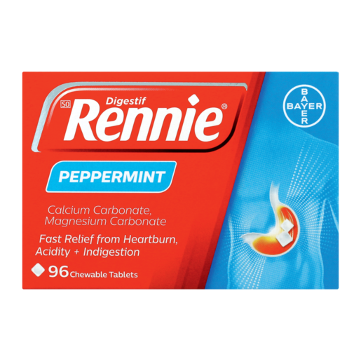 Rennie Digestif Peppermint Flavoured Antacid Chewable Tablets 96 Pack