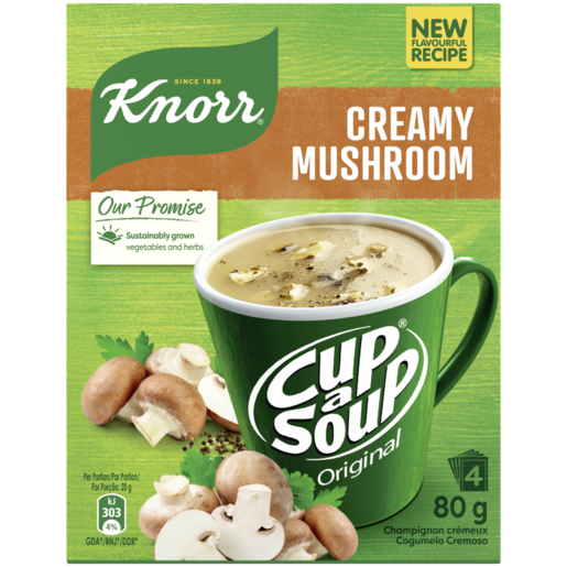 Knorr Cup-a-Soup Creamy Mushroom Instant Soup 4 x 20g