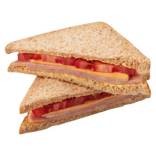 Ham, Cheese & Tomato On Brown Sandwich