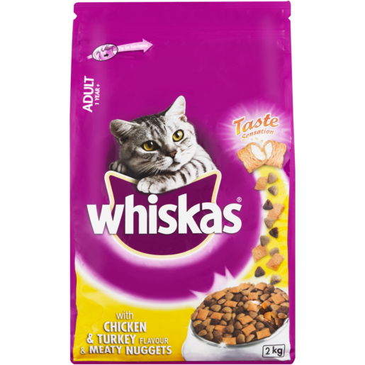 Whiskas Chicken And Turkey Flavoured Meat Nuggests Dry Cat Food 2kg