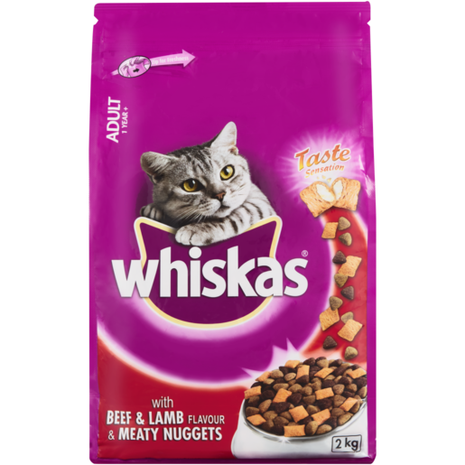 Whiskas Beef, Lamb And Rabbit Flavoured Meat Nuggets Dry Cat Food 2Kg