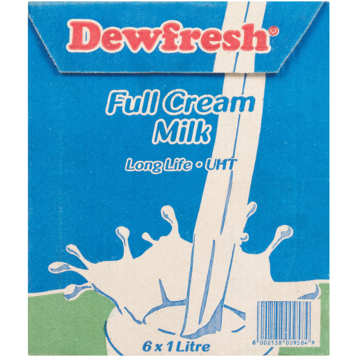 Dewfresh Long Life Full Cream Milk 6 x 1L
