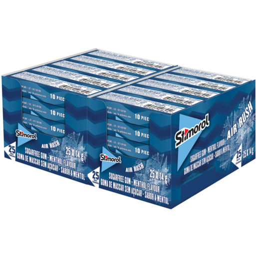 Stimorol Air Rush Menthol Flavour Sugarfree Chewing Gum 2 x 25 Pack 