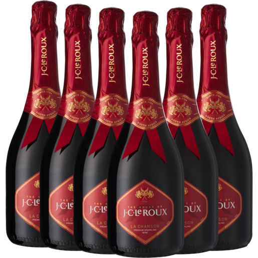 J.C. Le Roux La Chanson Premium Sparkling Red Wine Bottles 6 x 750ml