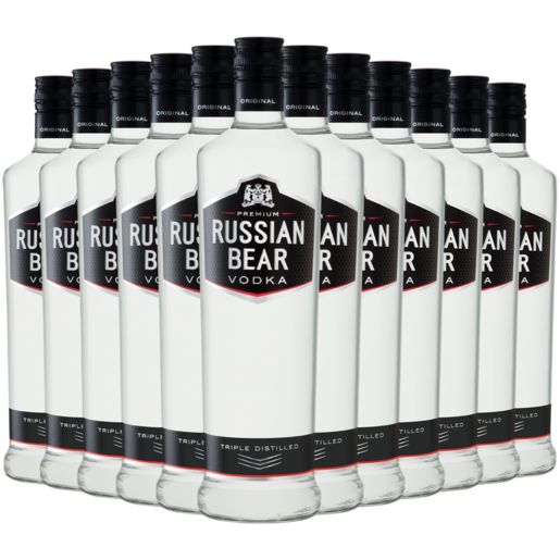 Russian Bear Original Vodka Bottles 12 x 1L