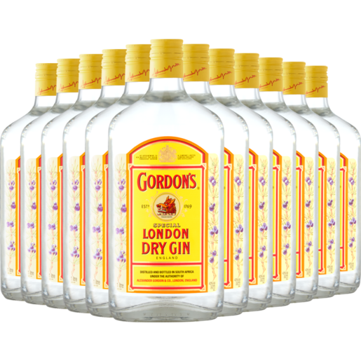 Gordon's London Dry Gin Bottles 12 x 1L