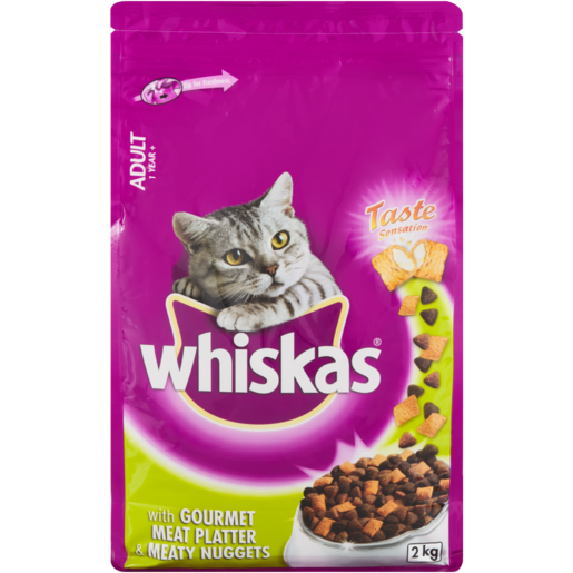 Whiskas Gourmet Meat Platter & Meat Nuggets Adult Dry Cat Food Bag 2kg