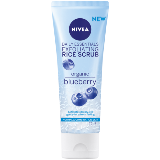 NIVEA Daily Essentials Organic Blueberry Exfoliating Rice Scrub 75ml