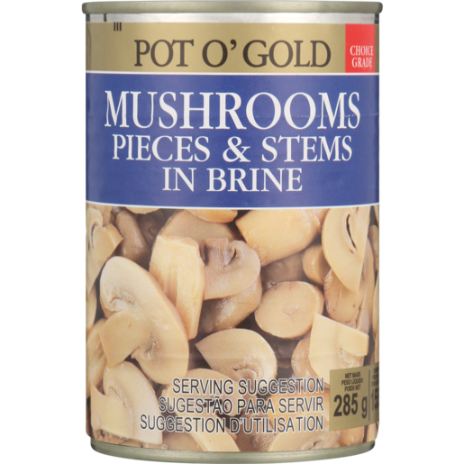 Pot O' Gold Mushroom Pieces & Stems In Brine 285g