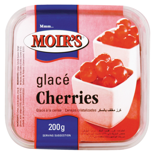 Moir's Glacé Red Cherries 200g