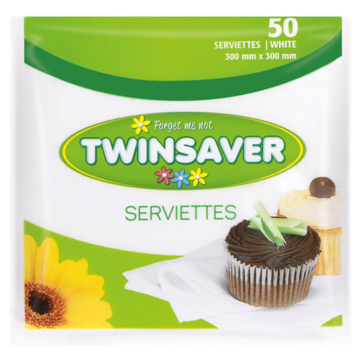 Twinsaver Serviettes 50 Pack (Colour May Vary)