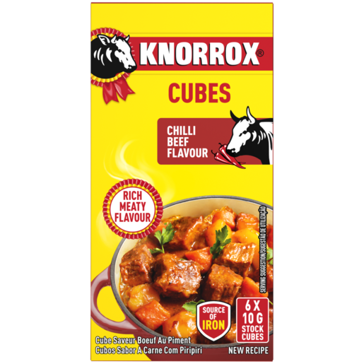Knorrox Chilli Beef Flavoured Stock Cubes 6 x 10g