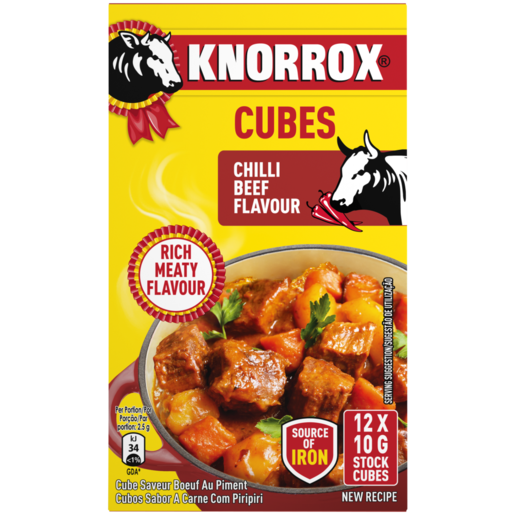 Knorrox Chilli Beef Flavoured Stock Cubes 12 x 10g