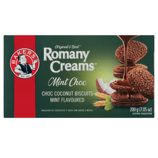 Bakers Romany Creams Mint Flavoured Chocolate Biscuits 200g