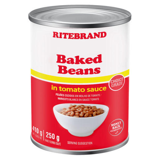 Ritebrand Baked Beans In Tomato Sauce Can 410g