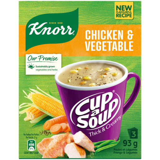 Knorr Cup-a-Soup Thick & Creamy Chicken & Vegetable Instant Soup 3 x 31g
