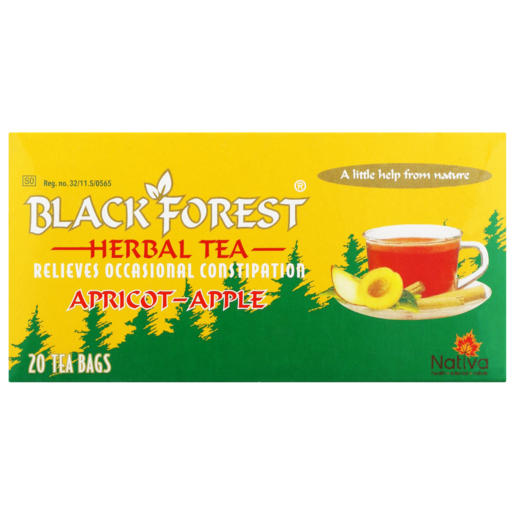 Black Forest Apple & Apricot Black Laxative Teabags 20 Pack