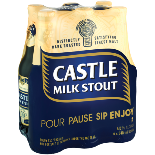 Castle Milk Stout Beer Bottle 6 x 340ml