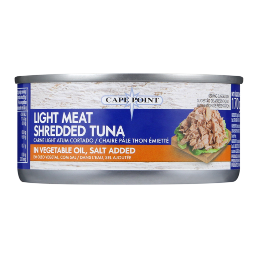 Cape Point Light Meat Shredded Tuna In Vegetable Oil, Salt Added 170g