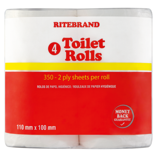 Ritebrand 2 Ply Toilet Rolls 4 Pack