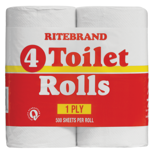 Ritebrand 1 Ply Toilet Rolls 4 Pack