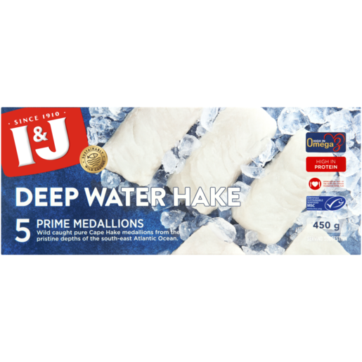 I&J Frozen Prime Medallion Deep Water Hake 450g