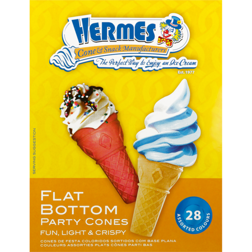 Hermes Flat Bottom Party Cones 28 Pack