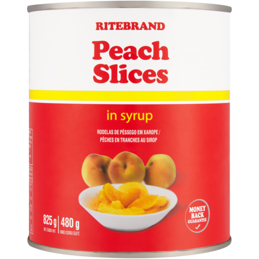 Ritebrand Peach Slices Can 825g
