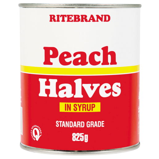 Ritebrand Peach Halves In Syrup Can 825g