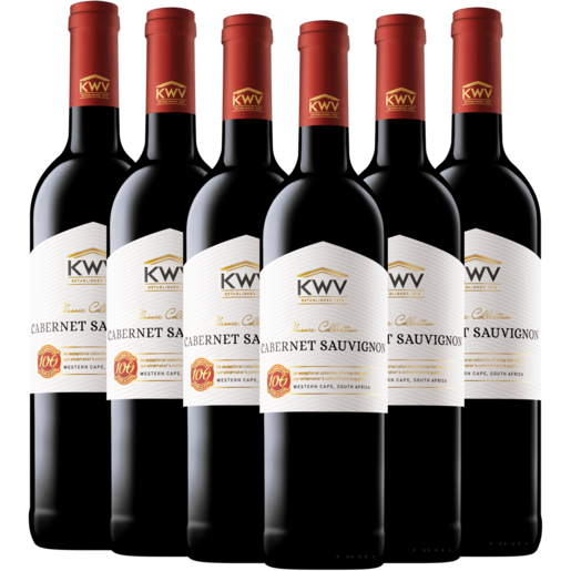 KWV Cabernet Sauvignon Red Wine Bottles 6 x 750ml
