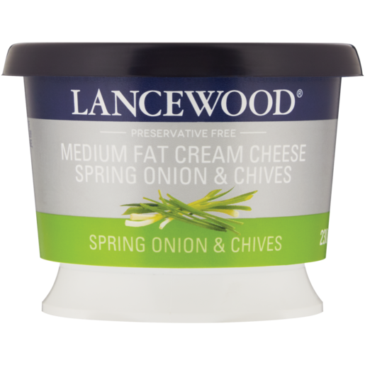 LANCEWOOD Spring Onion & Chives Flavoured Medium Fat Cream Cheese Tub 230g