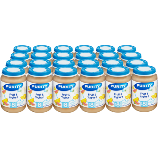 PURITY From 8 Months Fruit & Yoghurt Baby Food 24 x 200ml