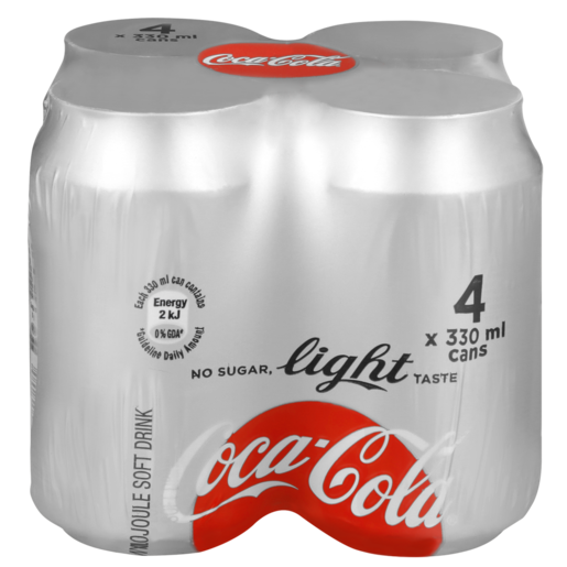 Coca-Cola Light Soft Drink Cans 4 x 330ml