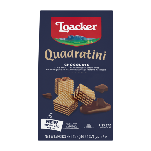 Loacker Quadratini Chocolate Wafer Cubes 125g