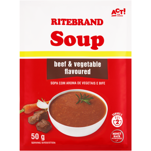 Ritebrand Beef & Vegetable Flavoured Instant Soup 50g