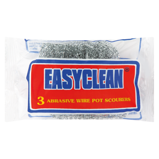 Easyclean Abrasive Wire Pot Scourers 3 Pack