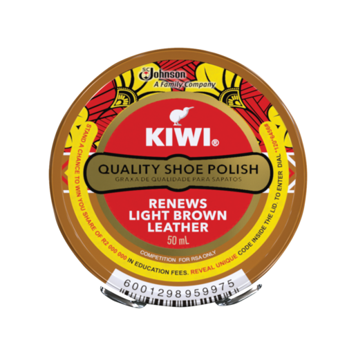 Kiwi Light Brown Quality Shoe Polish 50ml