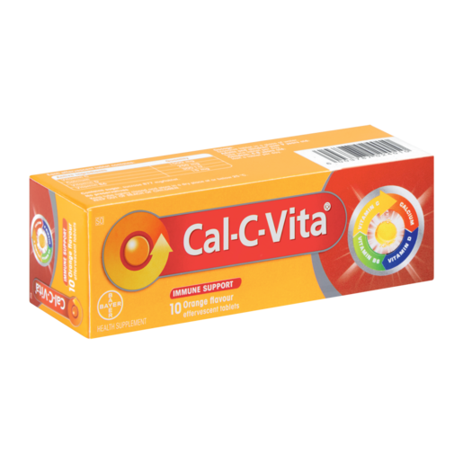 Cal-C-Vita Orange Flavoured Immune Support Effervescent Tablets 10 Pack
