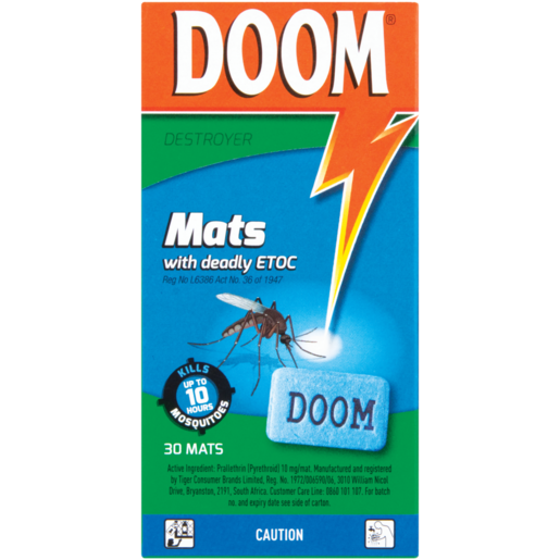 DOOM Destroyer Mosquito Mats Insecticide 30 Pack