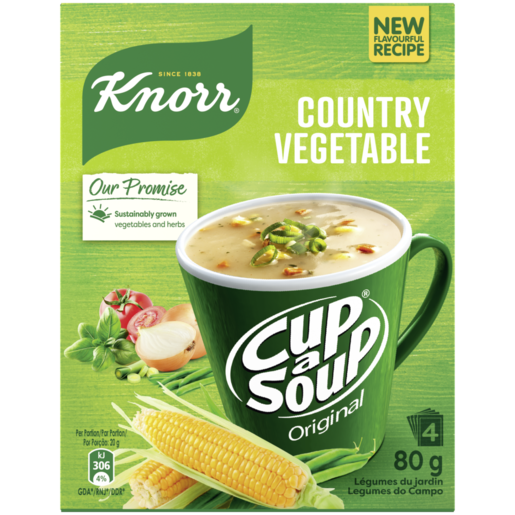 Knorr Cup-a-Soup Country Vegetable Instant Soup 4 x 20g