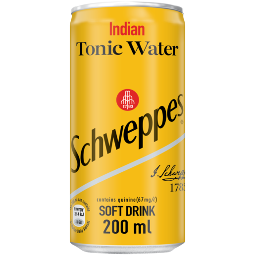 Schweppes Indian Tonic Water Soft Drink Can 200ml