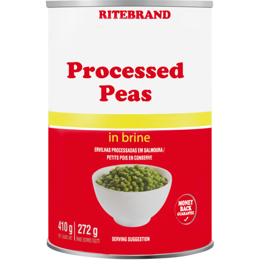Ritebrand Processed Peas In Brine Can 410g