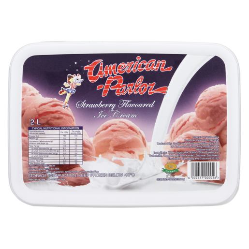 American Parlor Strawberry Flavoured Ice Cream Tub 2L