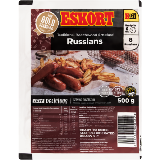 Eskort Traditional Spicy Smoked Russians 500g