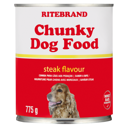 Ritebrand Steak Flavoured Chunky Dog Food Can 775g