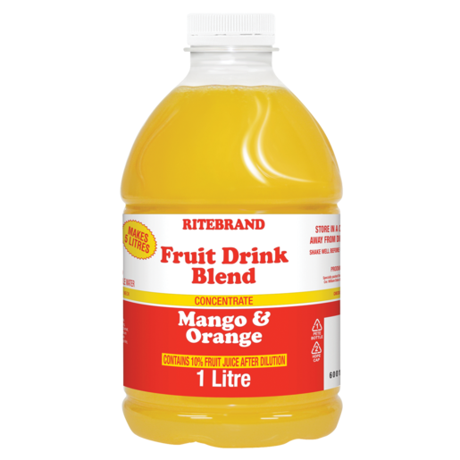 Ritebrand Mango & Orange Flavoured Fruit Drink Blend Concentrate 1L