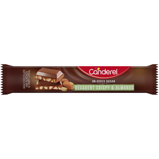 Canderel 0% Added Sugar Decadent Crispy & Almond Chocolate Bar 27g