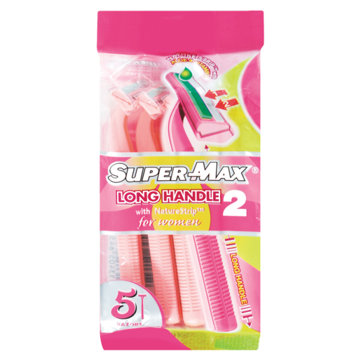 Super-Max Long Handle Ladies Razor 5 Pack